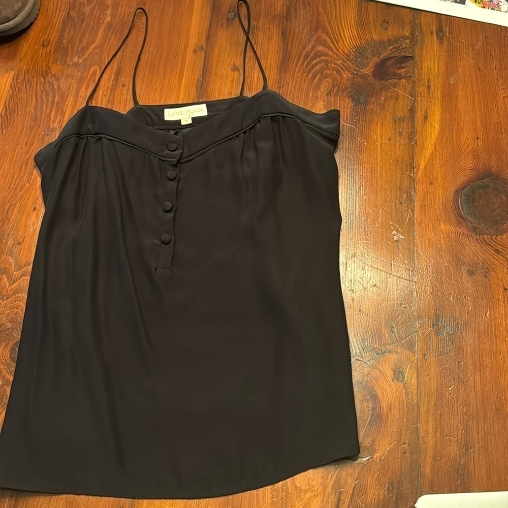 Britt Ryan Black silk sleeveless top size 2